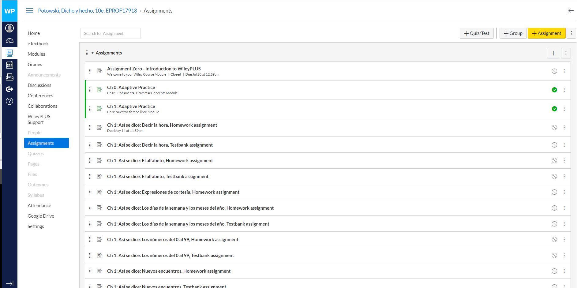 Pre-created Assignments