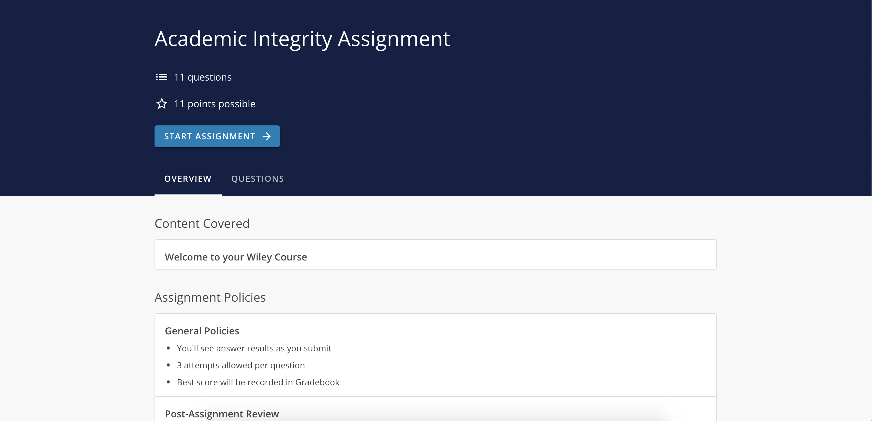 Integrity Assignment Start Slide 1