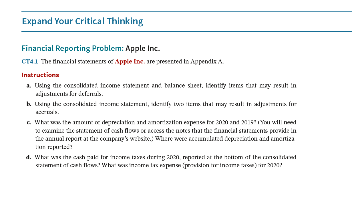 Financial Reporting Problem